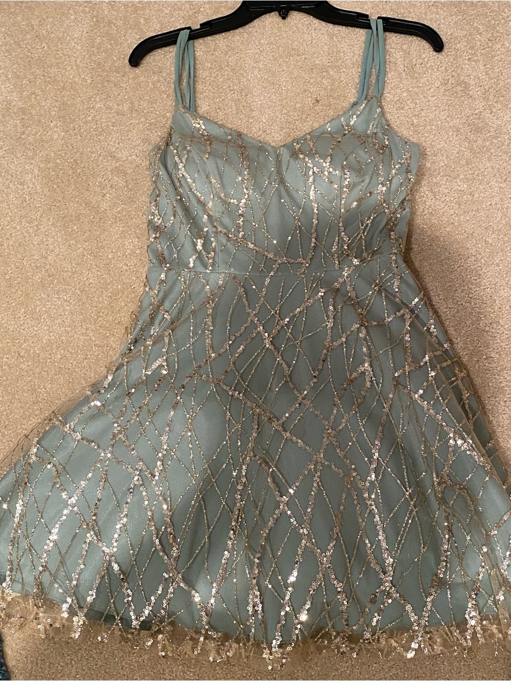 ✨ Sage Green & Gold Homecoming Dress ✨